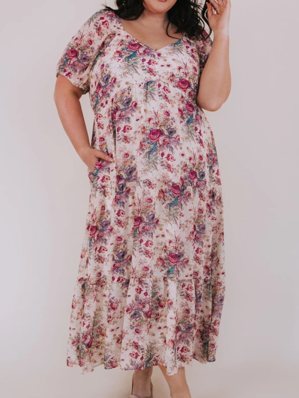 Faveur boutique CHAMPAGNE POETRY floral DRESS size 2XL